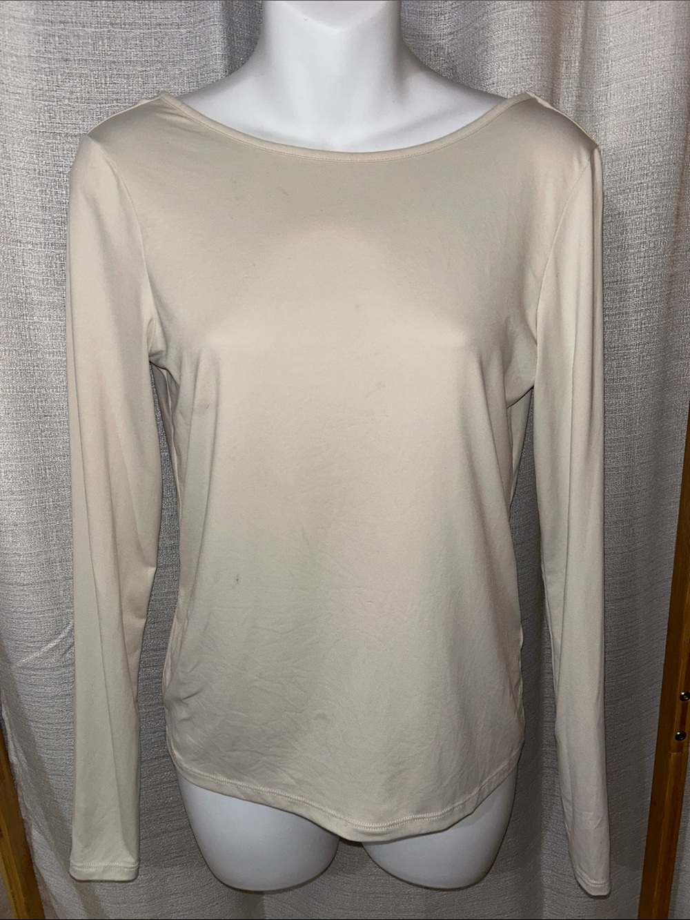 H&M Cream Long Sleeve Boatneck Top